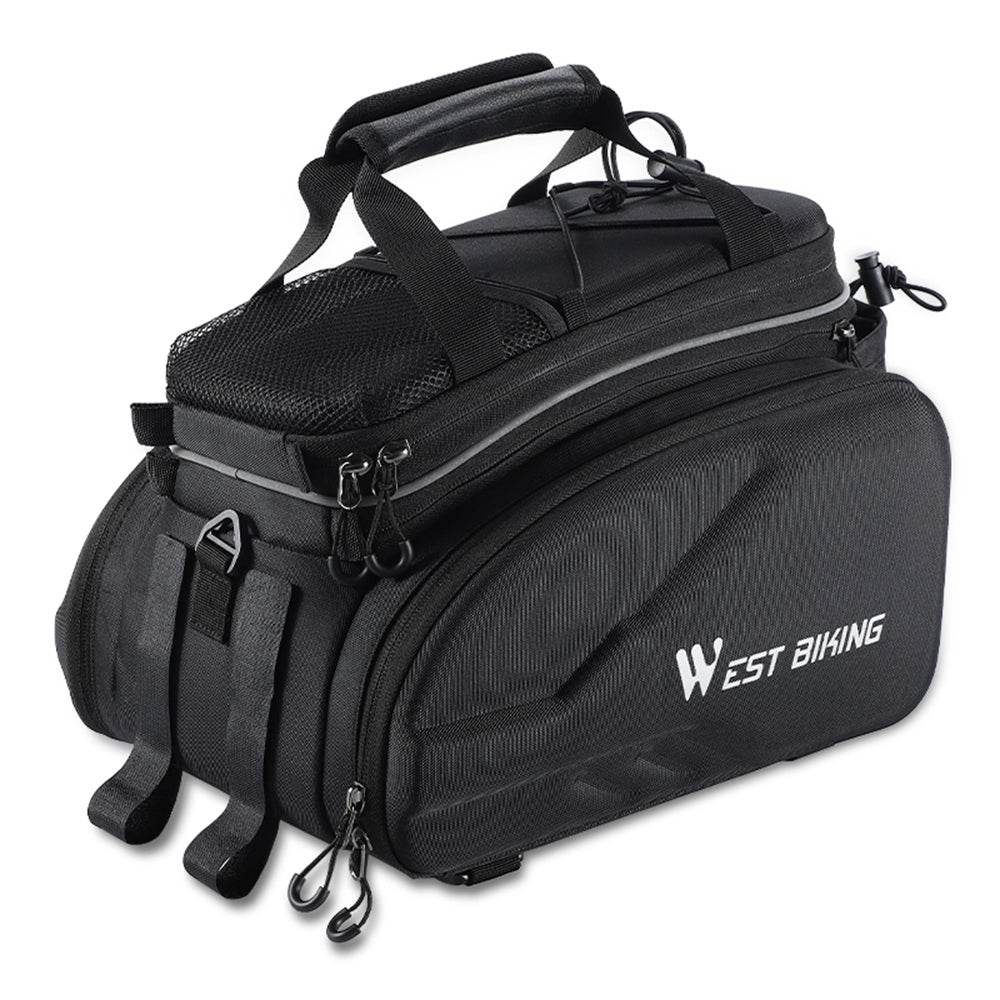 WEST BIKING YP0707354 Polyester+PVC Bicycle Rear Rack Storage Bag Reflective Bike Tail Pack WEST BIKING YP0707354 Polyester+PVC Bicycle Rear Rack Storage Bag Reflective Bike Tail Pack
